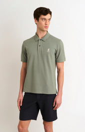 Men's Cotton Pique Polo Shirt In Sage Green