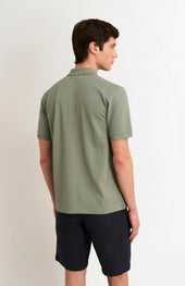 Men's Cotton Pique Polo Shirt In Sage Green