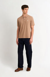 Men's Cotton Pique Polo Shirt In Mushroom