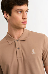 Men's Cotton Pique Polo Shirt In Mushroom