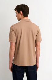 Men's Cotton Pique Polo Shirt In Mushroom