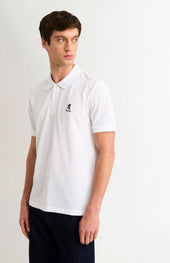 Men's Cotton Pique Polo Shirt In White