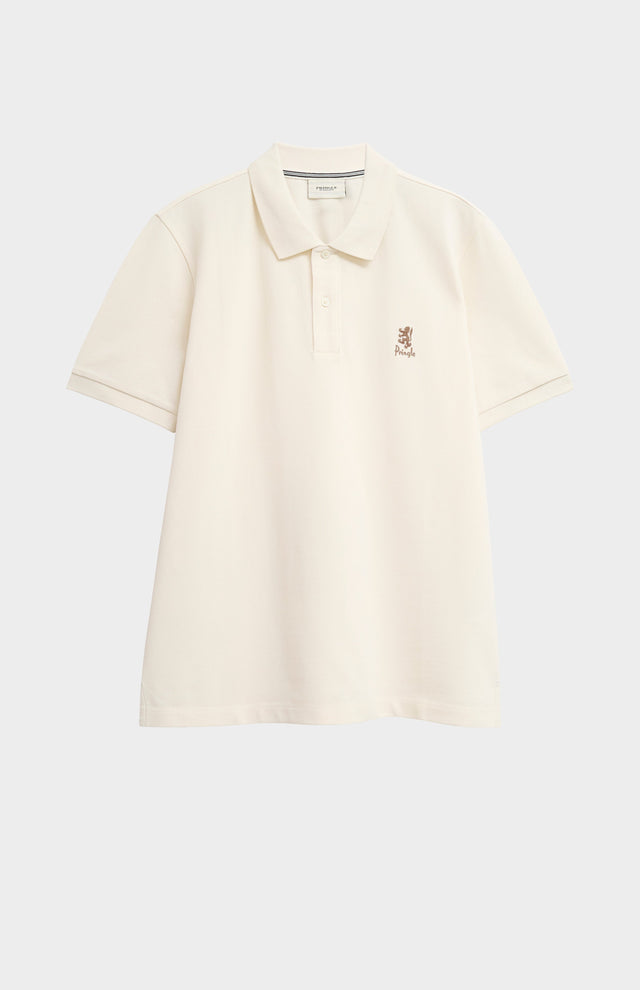 Men's Cotton Pique Polo Shirt In Ecru