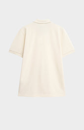 Men's Cotton Pique Polo Shirt In Ecru