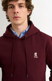 Men's Hooded Jumper In Burgundy
