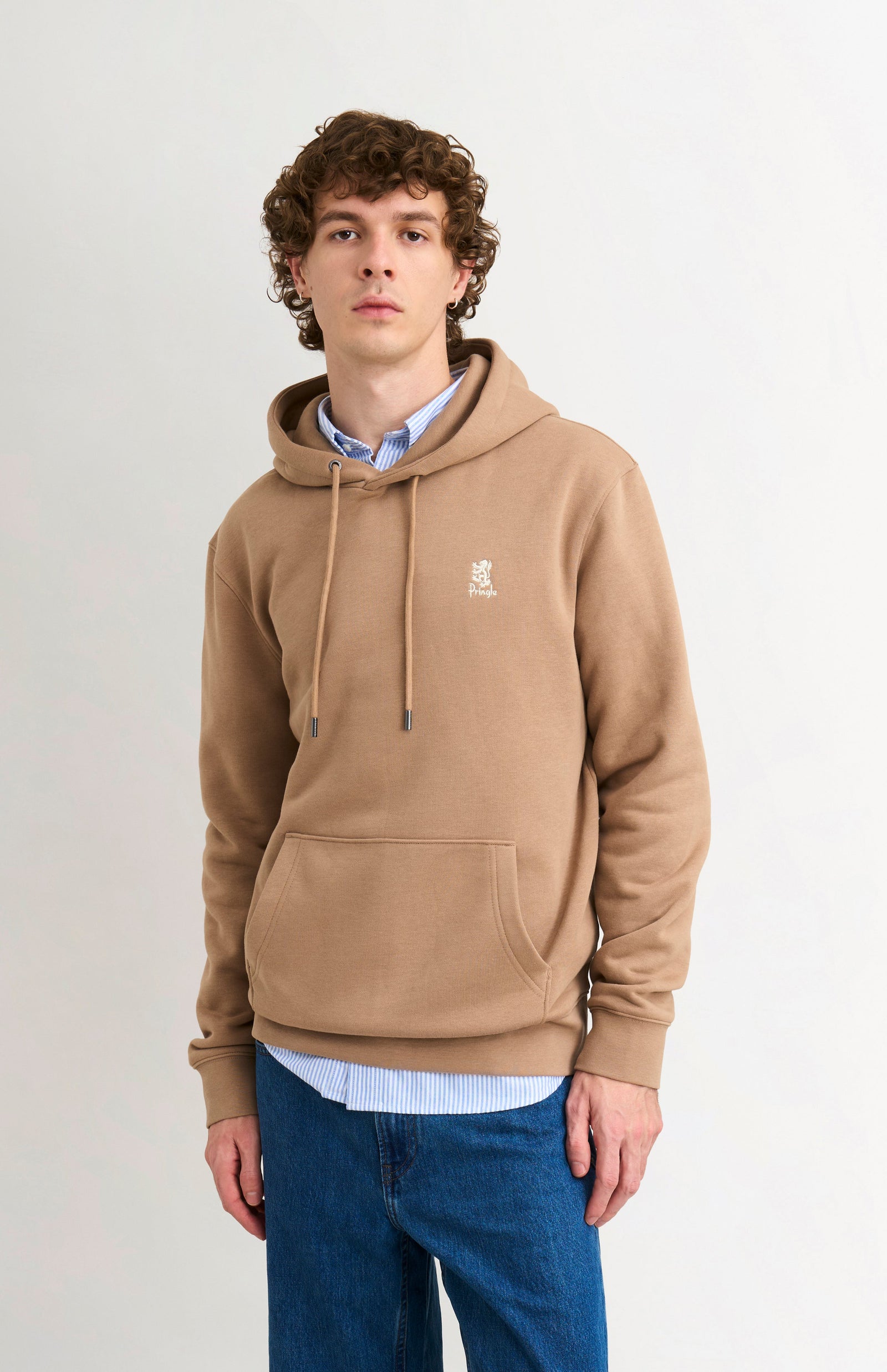 Men's Hooded Jumper In Mushroom