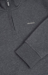 Men's Qtr Zip Track Jumper In Charcoal Melange