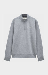 Men's Qtr Zip Track Jumper In Grey Melange