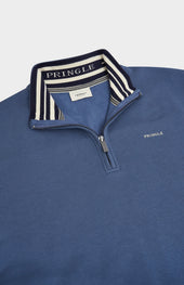 Men's Qtr Zip Track Jumper In Bearing Sea Blue
