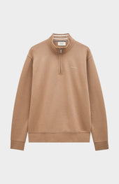Men's Qtr Zip Track Jumper In Mushroom