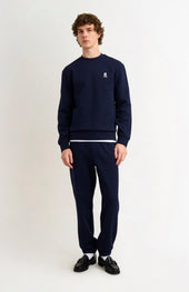 Men's Crew Neck Sweatshirt In Navy Blue