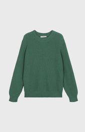 Men's Round Neck Cotton Jumper In Forest Green
