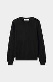 Men's Classic V Neck Cashmere Jumper In Black