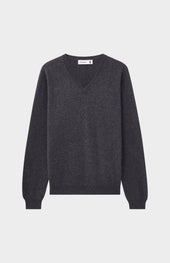 Men's Classic V Neck Cashmere Jumper In Charcoal