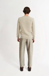 Men's Classic V Neck Cashmere Jumper In Oatmeal