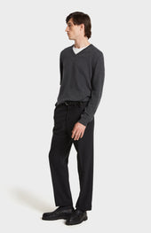 Men's Classic V Neck Cashmere Jumper In Charcoal
