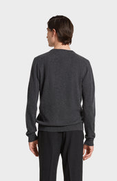 Men's Classic V Neck Cashmere Jumper In Charcoal