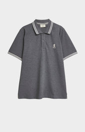 Men's Cotton Pique Polo Shirt With Tipping In Charcoal