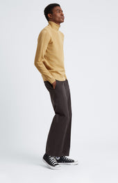 Men's Half Zip Cotton Jumper In Sand