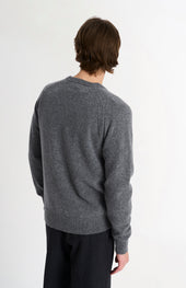 Men's Classic V-neck Supersoft Lambswool Jumper In Grey Melange