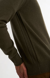 Men's Classic V-neck Supersoft Lambswool Jumper In Dark Olive