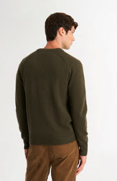 Men's Classic V-neck Supersoft Lambswool Jumper In Dark Olive