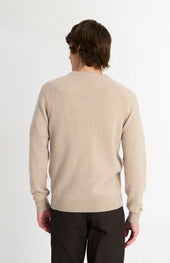 Men's Classic V-neck Supersoft Lambswool Jumper In Oatmeal
