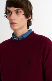 Men's Classic Crew Neck Supersoft Lambswool Jumper In Burgundy