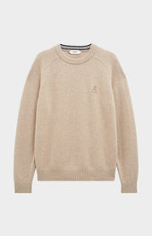 Men's Classic Crew Neck Supersoft Lambswool Jumper In Oatmeal