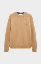 Men's Classic Crew Neck Supersoft Lambswool Jumper In Camel