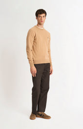 Men's Classic Crew Neck Supersoft Lambswool Jumper In Camel