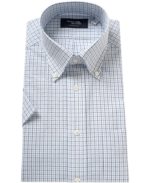 Short Sleeve Shirt Button Down Seersucker