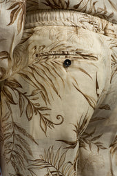 Vegetation Printed Linen Drawstring Pants