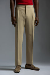 Cotton Silk Single Pleated Comfort Pants