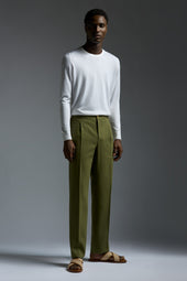Cotton Silk Single Pleated Comfort Pants
