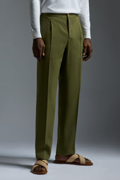 Cotton Silk Single Pleated Comfort Pants