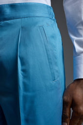 Cotton Gabardine Single Pleated Comfort Pants