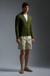 Cotton Gabardine Single Pleated Comfort Short Pants