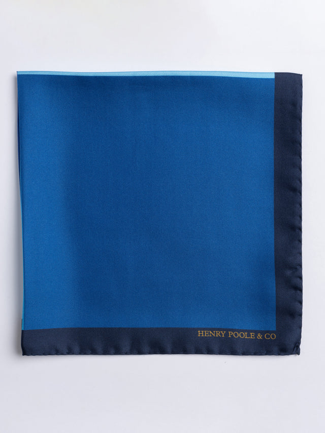 Blue silk pocket square