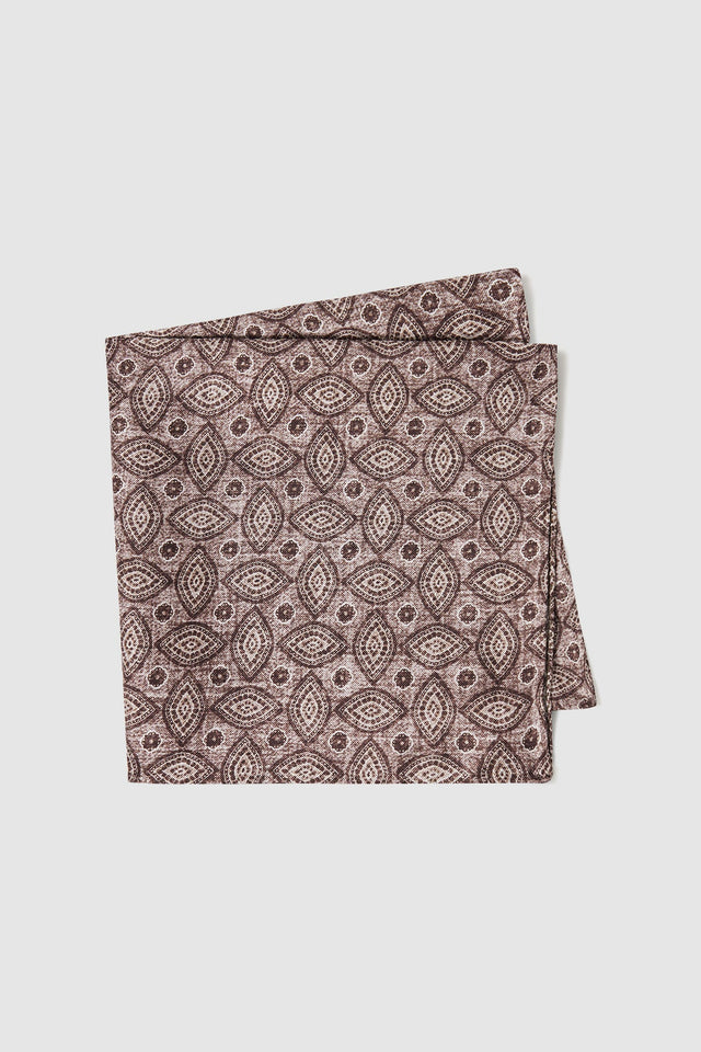 Pochette Aster en soie marron