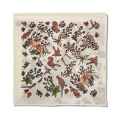Pochette Beige Et Bordeaux Motif Animaux Laine Soie