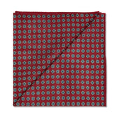 Pochette Rouge framboise, bleu ciel et blanc - Motif Floral - Laine & Soie
