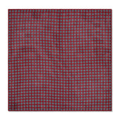Pochette Rouge framboise, bleu ciel et blanc - Motif Floral - Laine & Soie