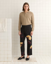 Pony Appliqué Trousers - Black