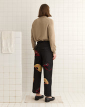 Pony Appliqué Trousers - Black