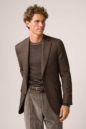 Apollo Blazer - Wool and Cashmere - Brown Prince of Wales