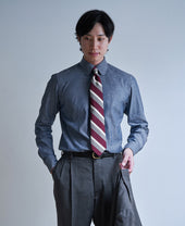 TOKYO SLIM FIT - Round Collar Chambray