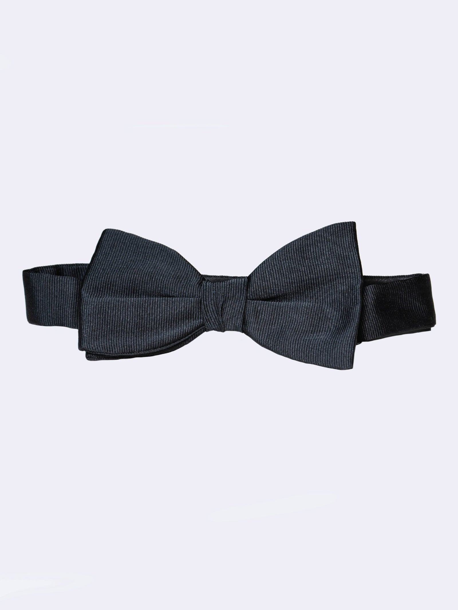 Black Corded Silk Pre-Tied Bow Tie