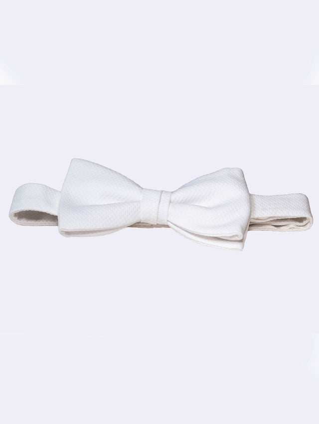 White Marcella Pre-Tied Bow Tie