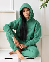 Flag Fleece Hoodie Green Unisex